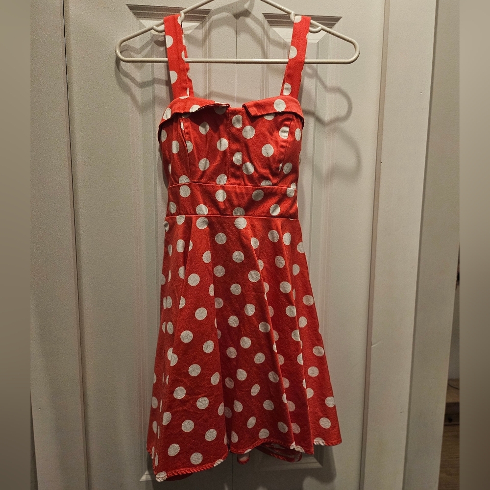 Retro Polka Dot Dress in Red and White